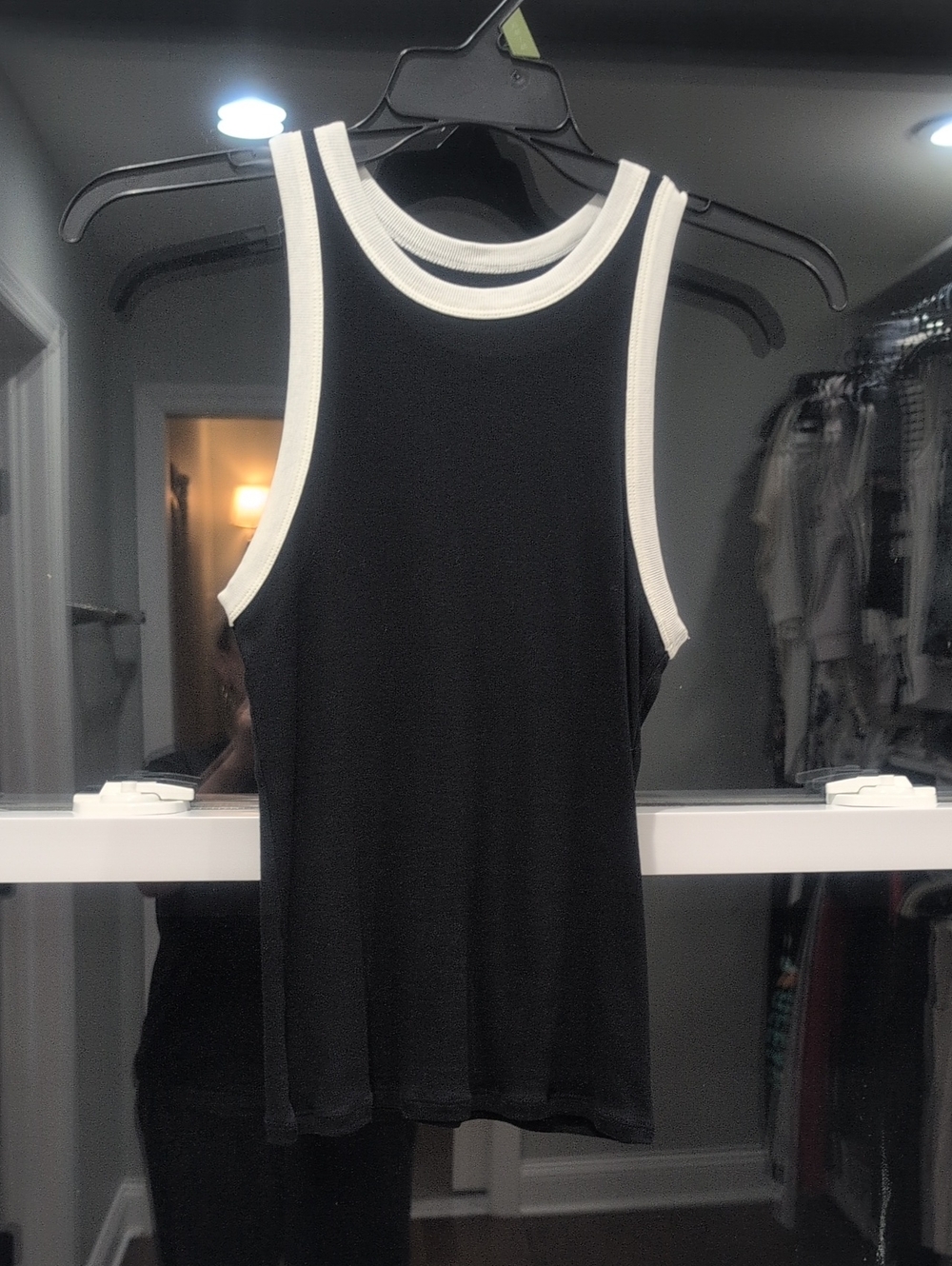 NWOT! A New Day Classic Contrast Ribbed Tank Top - Black/White